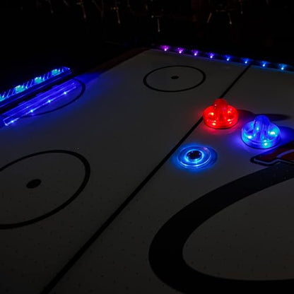 Atomic Top Shelf 7.5’ Air Hockey Table – Arcade Style Table with 120V High‑Power Motor, LED Lumen‑X Lighting, High‑Speed PVC Play Surface & LED Accessories