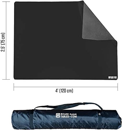 Board Game Playmat [2.5'x4'/Thick Super Cushioned/Stitched Edge/Water Resistant] with Carrying Case - for Tabletop Board Games, Card Games, RPG Games (Small, Black) - color: Black, size: Small (2.5'x4')