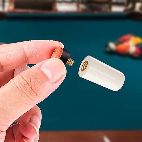 GSE Games & Sports Expert 10 Pieces 12mm/13mm Billiard Pool Tips, Soft/Hard Screw-on Tips Replacement or White Pool Cue Stick Nylon Ferrules Replacement - size: 13mm, style: Hard Tip & Nylon Ferrules