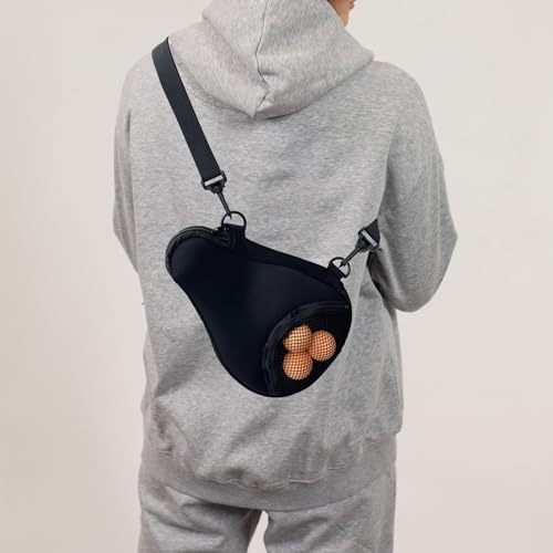 Table Tennis Racket paddle cover，Ping Pong Paddle Carry Sleeve Bag,Table Tennis Bat Protective Paddle Sleeve, Ping Pong Paddle Racket Bag Case With Ball Storage Mesh Pocket and Shoulder Carry Strap
