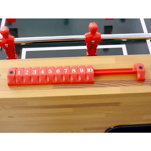 Foosball Table, Wooden Soccer Game Table with Analog Scoring, Heavy Duty Tabletop Football Games with Steel Rods & Ergonomic Handles, Indoor Arcade Gaming Tables for Family Game Room, Brown - size: 54-inch