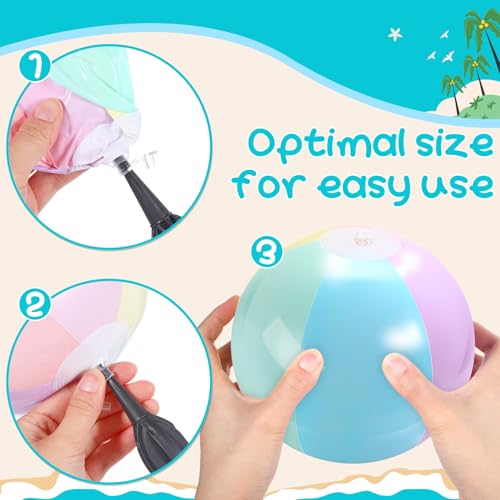 MiniInflat 24 Set End of Year Classroom Students Gifts from Teacher 10 Inch Inflatable Beach Balls Bulk Jumbo Big Beach Balls for Kids Summer Swimming Party Favor Water Games Supplies - color: Pastel Color