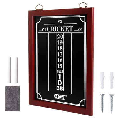 GSE Games & Sports Expert Chalk Dart Scoreboard for Dart Board Cricket & 01 Dart Games with Chalks and Chalk Wipe (Standard/Large) - style: Large