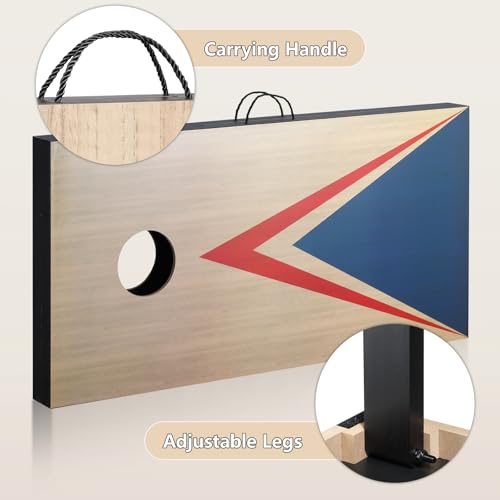 Cornhole Sets 4 x 2 ft with 8 Bean Bags Regulation Size, Corn Hole Games for Adults Outdoor Bean Bag Toss Game