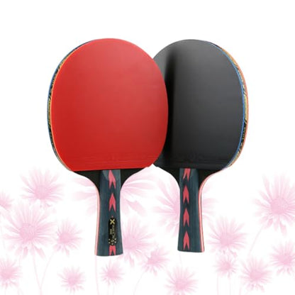 2pcs 5 Star Carbon Fiber Table Tennis Rackets Double Pimples-in Pingpong Paddles for Teenager Player Professional Training Indoor Outdoor Use