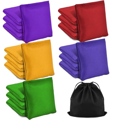 TINDTOP Mini Bean Bags for Tossing, Cornhole Outdoor Toss Gaming | 3.9*3.9inch, 100g/3.5oz, 20 Pack, Colorful Canvas Bean Bags Carnival Games Kids Beanbags Throwing Games - color: 5 Color, 20 Pack