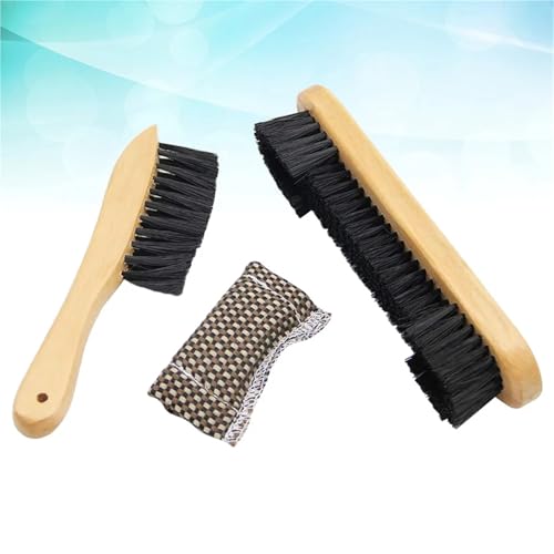 3Pcs Billiard Brush Set Wooden Handle 8 Inch 9 Long Wide for Pool Table Cleaning Soft Bristles No Scratch Felt Rail for Pool Tables and Cabinets