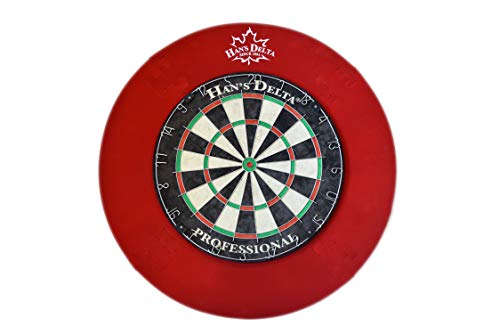 HAN'S DELTA Professional Dartboard Backboard Surround Wall Protector - color: Red Round