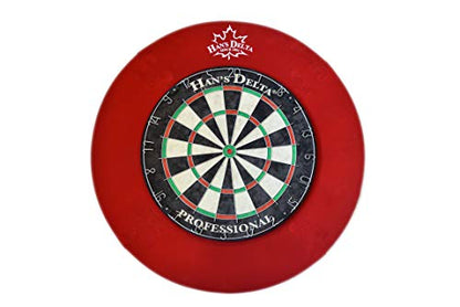 HAN'S DELTA Professional Dartboard Backboard Surround Wall Protector - color: Red Round