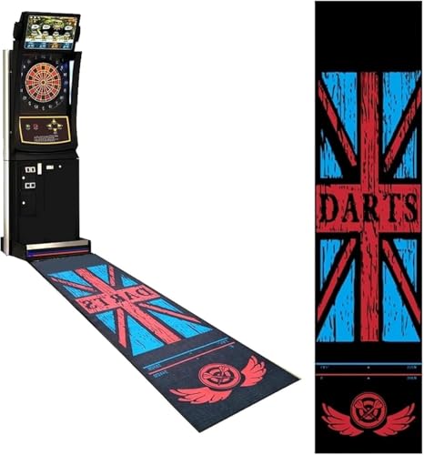Darts Mat with Throw Line, Professional Dart Carpet, Heavy Duty Soundproof Flooring Protector, 116x27inch Non-Slip, Shock Absorbing, Rubber Material, for Home Pub Club