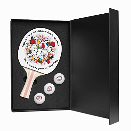 Infusion Ping Pong Paddle and Balls Boxed Gift Set - color: Friendly Family Game