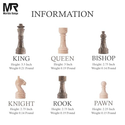 Marble Chess Set 15" Inches Oceanic and Verona with Storage Box and 2 Extra Queen Handmade Luxury Board Games for Adults, Ideal Marble Chess Board Game Set & Chess Pieces - color: Oceanic & Verona
