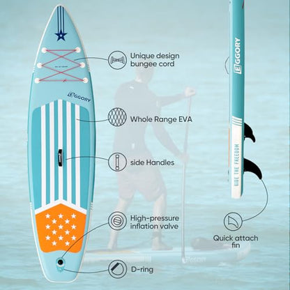 Inflatable Paddle Board,Stand Up Paddle Board Set, Extra Wide SUP Board with Removable Fin, Floating Paddle, Hand Pump, Waterproof Phone Pouch,Traveling Board - color: NF green