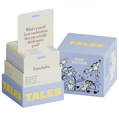TALES 150 Conversation Cards, Kids Edition, Fun Family Games for Kids, Perfect for Dinners, Road Trips, Classrooms & Game Nights, Gifts & Gatherings, Conversation Starters to Spark Creativity - color: Kids Edition