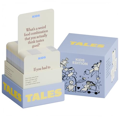TALES 150 Conversation Cards, Kids Edition, Fun Family Games for Kids, Perfect for Dinners, Road Trips, Classrooms & Game Nights, Gifts & Gatherings, Conversation Starters to Spark Creativity - color: Kids Edition