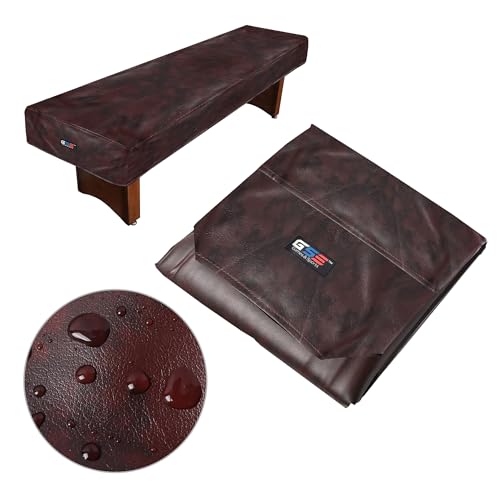 GSE Games & Sports Expert 9' Brown Heavy-Duty Leatherette Shuffleboard Table Cover for Shuffleboard Table Accessories - color: Brown-9ft