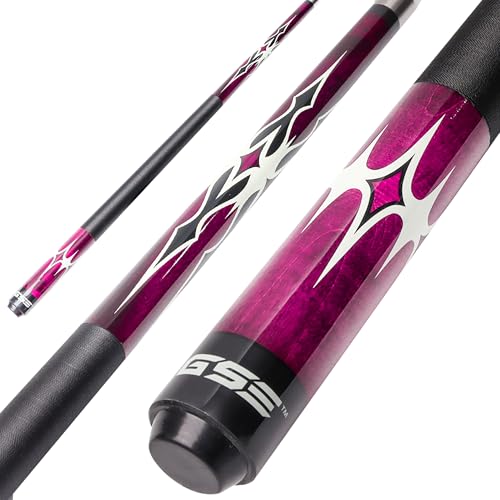 GSE Games & Sports Expert 58" 2-Piece Canadian Maple Hardwood Billiard Pool Cue Sticks for Men/Women, House or Commercial/Bar Use (Several Colors, Weight 18oz, 19oz, 20oz, 21oz Available) - color: Purple, style: 18oz