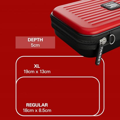 Target Darts Takoma XL Darts Wallet Case, Red – Holds 6 Darts, Protective EVA Holder with Double Zip Lock Pouches – Professional Dart Accessories - color: Red