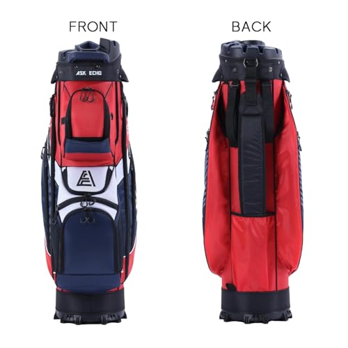 ASK ECHO T-Lock Golf Cart Bag, Quiet 14-Way Full-Length Divider - color: Navy Blue