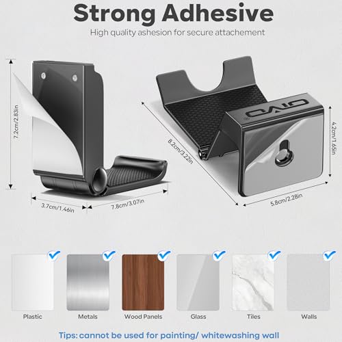 OIVO Controller & Headset Wall Mount Holder Stand, Foldable Headphone Stand, Gaming Controller Holder Hanger Hook, Universal Storage Organizer Controller/Earphone/Game Accessories-5 Packs - color: 4 X Controllers Holder & 1 X Headset Holder