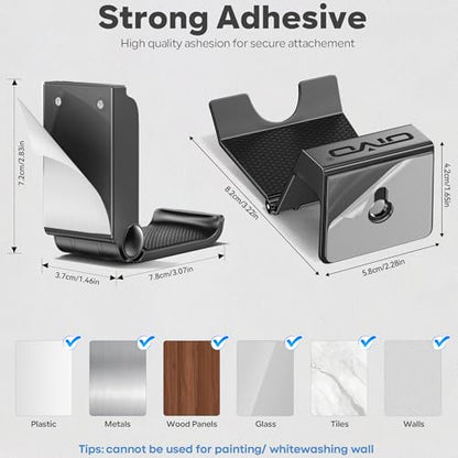 OIVO Controller & Headset Wall Mount Holder Stand, Foldable Headphone Stand, Gaming Controller Holder Hanger Hook, Universal Storage Organizer Controller/Earphone/Game Accessories-5 Packs - color: 4 X Controllers Holder & 1 X Headset Holder
