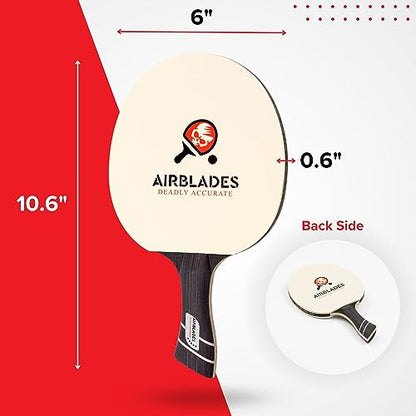 Professional Ping Pong Paddle with Hard Carry Case | Pro Table Tennis Racket | Table Tennis Paddle with Ergonomic Handle | 5 Blades of Wood with Premium Rubber and Sponge by AirBlades | Hard Carry Case - style: 5 Star