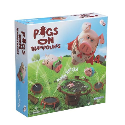Pigs on Trampolines Board Games – Family Game, Kids Games, Multi-Player, Board Games for Family Night, Preschool Toys, The Muddiest Pig Wins The Game, Hand-Eye-Coordination Game, Ages 6+ - style: Pigs on Trampolines