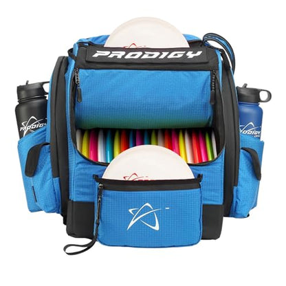Prodigy Disc BP-1 V3 Disc Golf Backpack | Backpack Storage with 30+ Disc Capacity | Disc Golf Backpack Bag | Tear & Water Resistant | Golf Accessories for Men | Large Golf Disc Bags - color: Blue