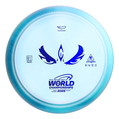 Yikun Disc Golf Overstable Driver|Maximum Stability for Headwinds & Doglegs|Laser-Straight Flight with Strong Hyzer Finish|Pro Worlds 2025 Limited Edition|PDGA Approved 170-176g - color: Pro Wolds 2025（Blue）