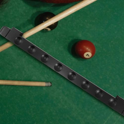 Cabilock Wood Billiard Cue Rack 8-hole Solid Wood Wall-mounted Pool Cue Holder with Bridge Stick Organizer for Home and Game Room