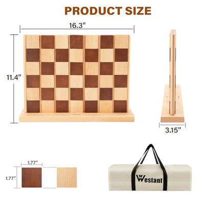 Westant 4 in A Row - Handcrafted Beechwood Four in A Row, Elegant Chess-Like Design Lawn Game As Table Decor, Outdoor for Family Play at Beach, Park, Back Yard and Lawn