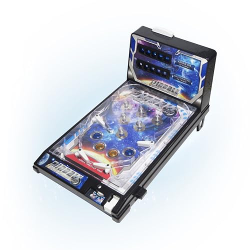 Electronic Pinball Ball Shooting Game for Children and Family, Desktop Pinball Machine Retro Arcade with Lights Sounds and Scorer, Birthday Party Gift, Puzzle Pinball Game