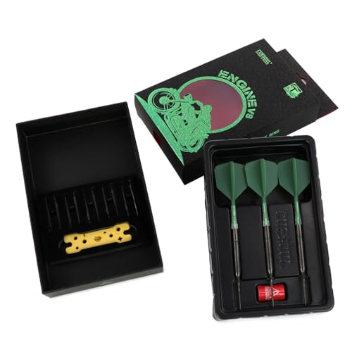 CUESOUL Engine V8 Steel Tip 90% Tungsten Dart Set with GEM Stone Finished and Unifying ROST T19 Carbon Flight 18/20/22g
