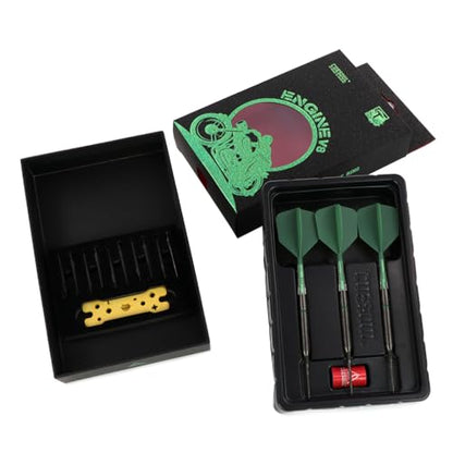 CUESOUL Engine V8 Steel Tip 90% Tungsten Dart Set with GEM Stone Finished and Unifying ROST T19 Carbon Flight 18/20/22g