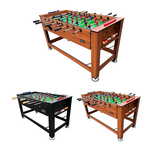 KICK Dyad 55" 2-in-1 Multi-Game Table – Foosball & Billiards/Pool Table - color: Brown