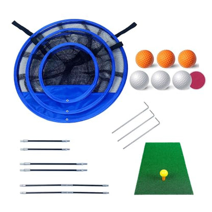 Golf Chipping Net for Backyard, Pop Up Chipping Practice Net with Balls Hitting Mat, Adults and Teens - Portable Golf Course Play Outdoor, Indoor, Camping, Lawn, Beach, Yard, Gifts