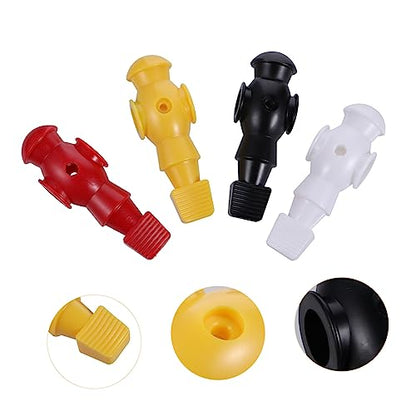 VICASKY 4pcs Table Soccer Players Accessories Replacement Parts for Foosball Game White Black Yellow Red Fits Standard Rods Design for Enhanced Gameplay