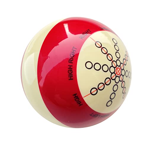 Billiards Pool Cue Ball, 2-1/4"/57.2mm Phenolic Resin Practice Training Aid with Precision Target Markings, Dual-Sided 8-Ball Spin & Angle Training for Beginners & Advanced Players