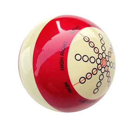Billiards Pool Cue Ball, 2-1/4"/57.2mm Phenolic Resin Practice Training Aid with Precision Target Markings, Dual-Sided 8-Ball Spin & Angle Training for Beginners & Advanced Players
