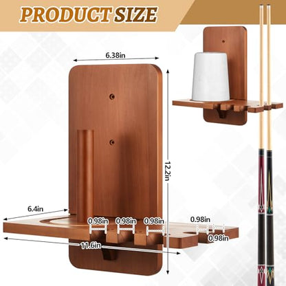 Geelin Wall Mounted Cone Chalk Holder, Wood Pool Hand Chalk Holder with 5 Cue Grooves, Billiards Pool Table Accessories, Billiard Room & Bar(Brown,Classic Style) - color: Brown, style: Classic Style