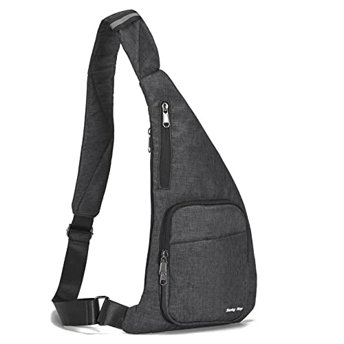 Seoky Rop Waterproof Sling Bag Crossbody Bag for Men Women Slim Hidden Anti-Thief Travel Personal Pocket Dark Grey - color: Dark Grey-2