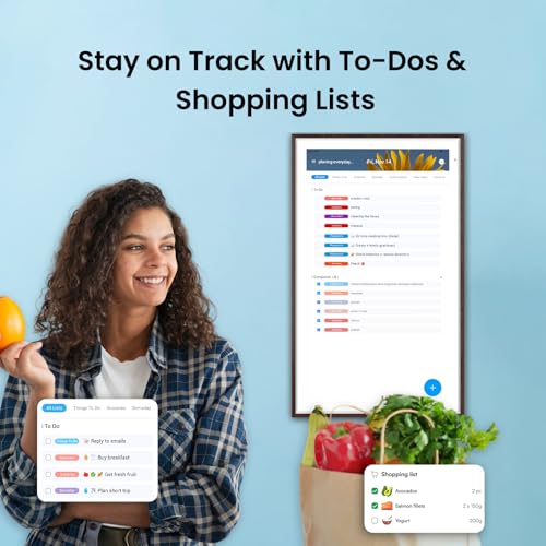 Apolosign 27-inch 4K Digital Calendar & Smart Family Wall Planner, No Subscription, Calendar & Dashboard Dual-Mode System, Shared Touchscreen Display with Calendar Sync, Chore Charts & Family Scheduling Hub, Wall Mount Included (Dark Oak) - color: Dark Oa