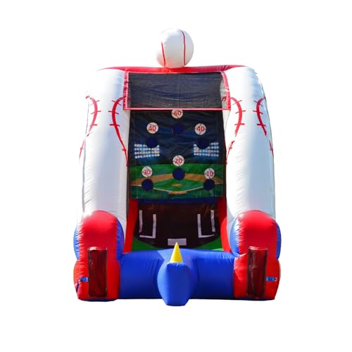 JumpOrange Inflatable Baseball Toss Game with Blower - 100% Commercial Grade PVC Vinyl ,Multi-Target Shootout Carnival Game for All Ages , Portable Indoor/Outdoor Fun for Home & Rental Use - style: Baseball
