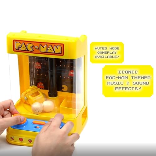 Pac-Man: Arcade Claw Crane - Core Series, Lights-Sounds Tabletop Game, Dual Joystick, Fill Pellets with Prizes, Licensed Collectible Toy, Adult-Kid 4+