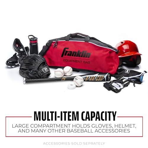 Franklin Sports Youth Baseball + Softball Bat Bag - Boys + Girls Tee Ball, Softball + Baseball Bag for Kids - color: Red