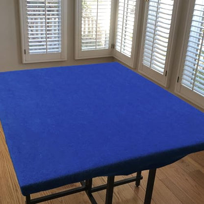 CAIT CHAPMAN HOME COLLECTION Blue Felt Game Table Cover Fitting 34"-36" Square Table - size: 40" x 40" (Square)