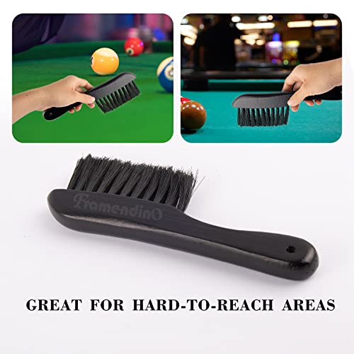 Framendino, Wooden Billiards Pool Table and Rail Brush Set Wood Billiard Cleaner Cleaning Tools Supplies (Black, 2 Pack) - color: Black