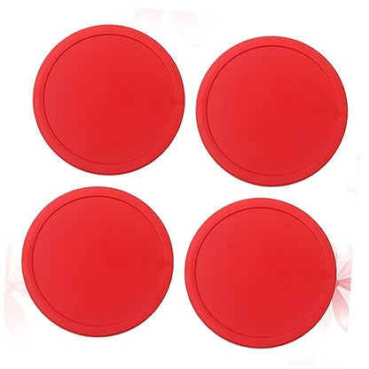 75mm Air Hockey Pucks Set of 4 Red Table Hockey Paddles Sturdy Replacement Accessories for Boys and Girls and Adults for Game Tables