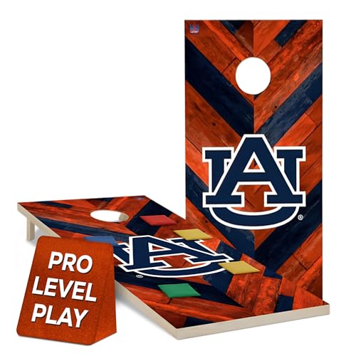 College Team Cornhole Boards, 2x4 Regulation Corn Hole Board Set, Officially Licensed Cornhole Boards, Perfect for Tailgates - color: Auburn, size: 1. NO Fun Accessories