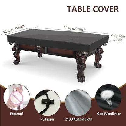 Outdoor Ping Pong Table Cover 1pc Ping Pong Table Cover Premium Heavy Duty Waterproof Pool for Outdoor Indoor Foldable